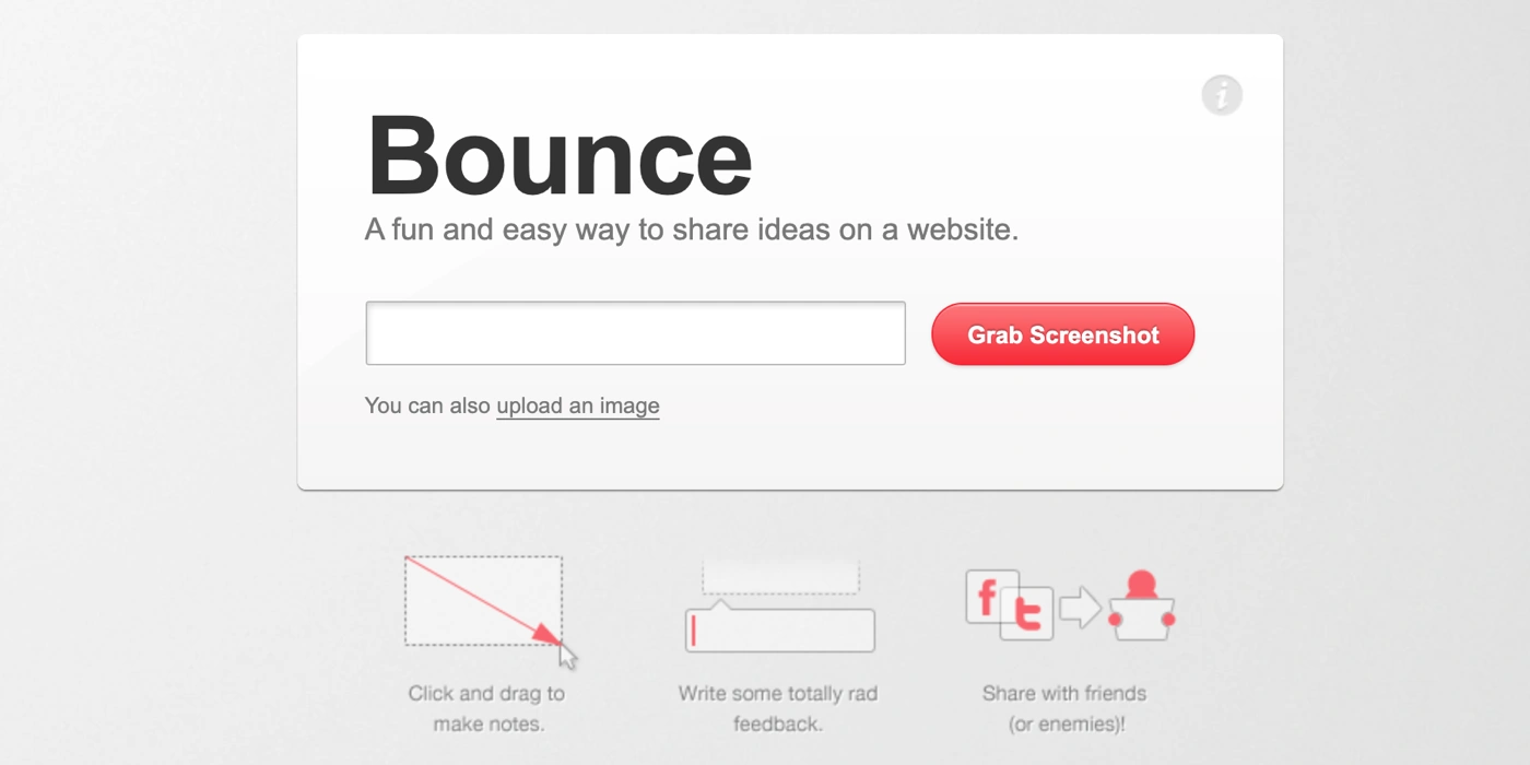 Bounce input tool - fun and easy way to share ideas on a website