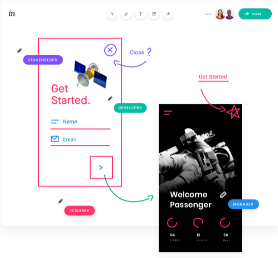 invision app creative design process presentation