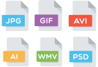key benefits comprehensive file support - jpg, gif, avi, ai, wmv, psd logos