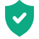 key benefits safety - green shield with checkmark icon